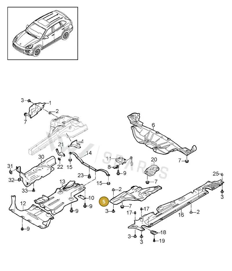 95850468101 Porsche Heat Shield for Tunnel