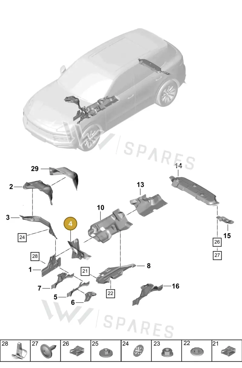 95882564320 Porsche Heat Shield for Tunnel