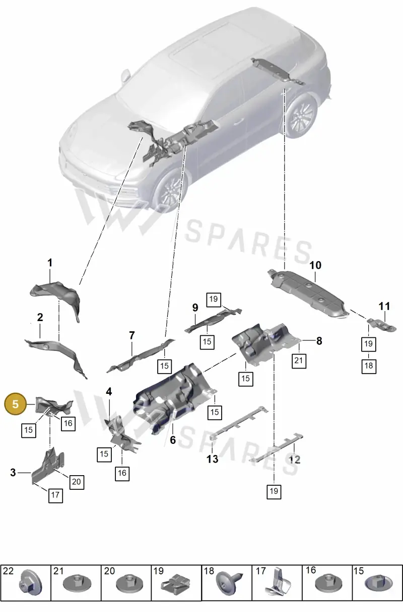 95882564400 Porsche Heat Shield for Tunnel