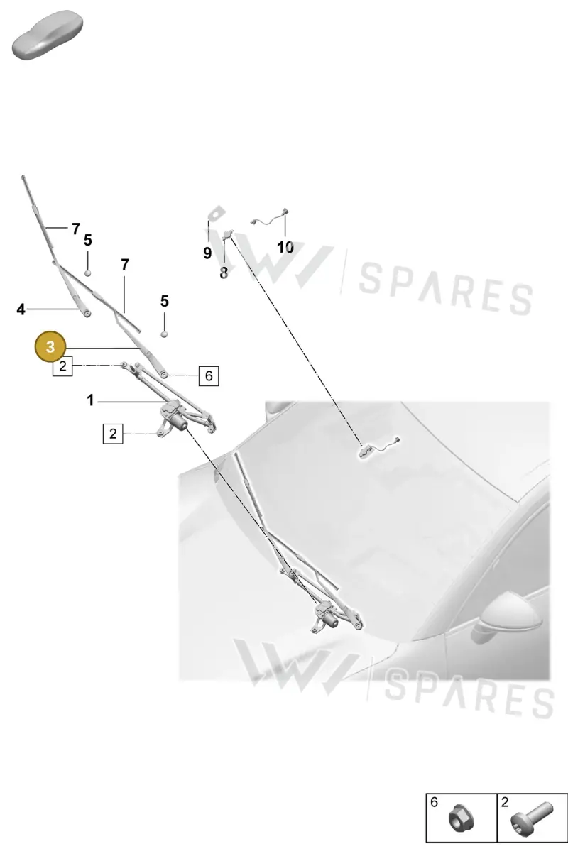 95C955410B Porsche Wiper Arm