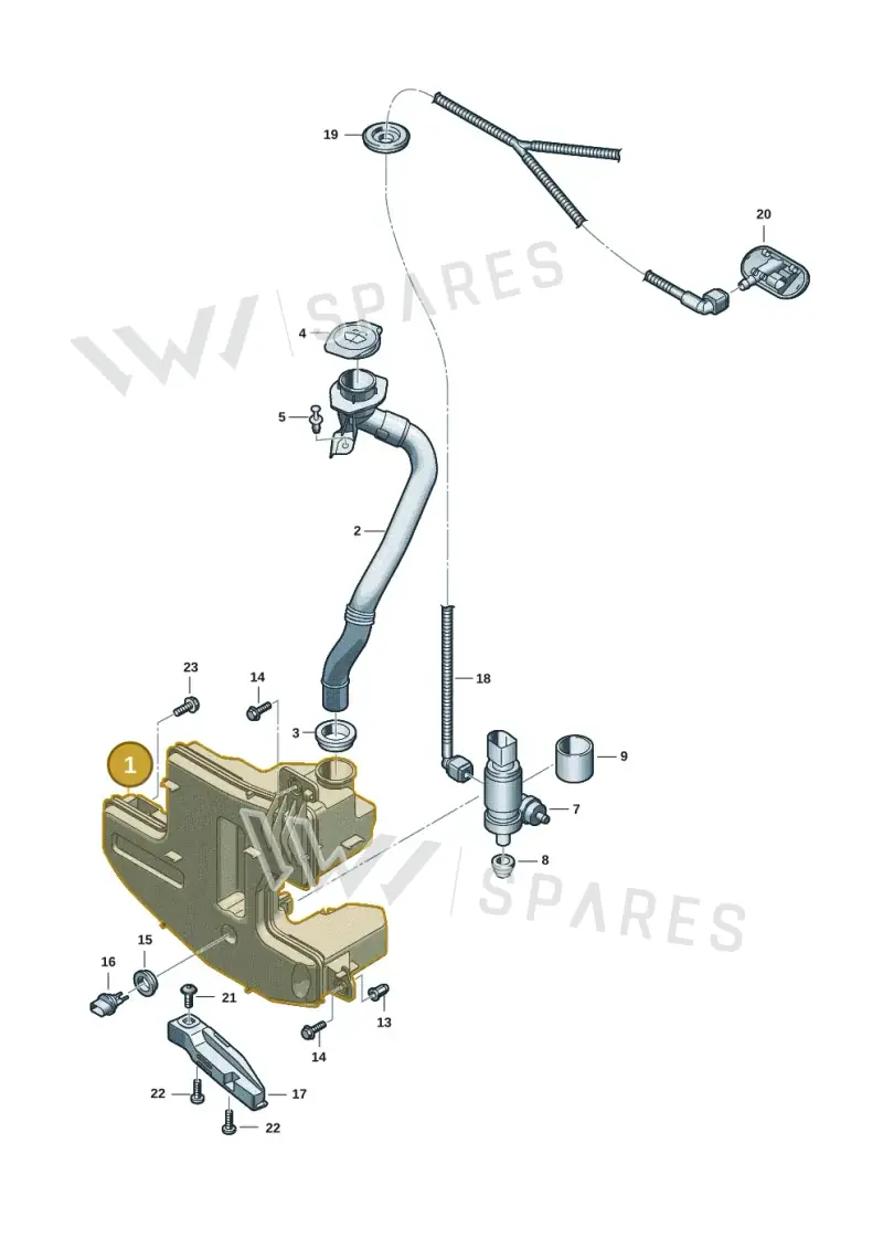 95C955453J Porsche Wash Water Reservoir