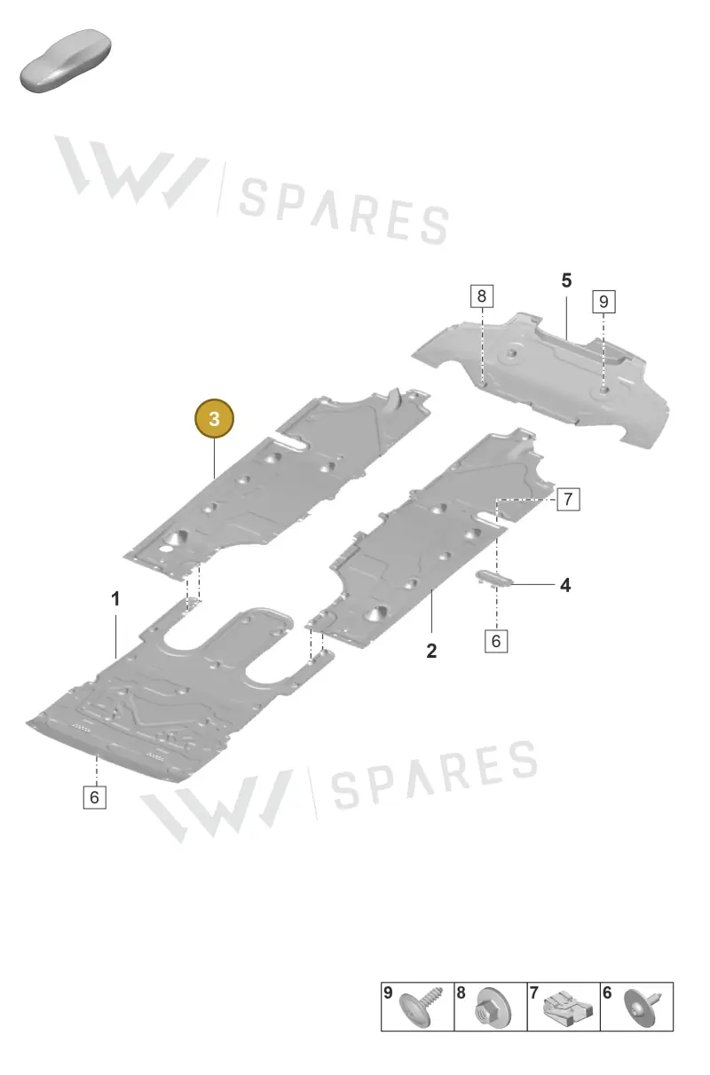 971825522Q Porsche Underbody Trim
