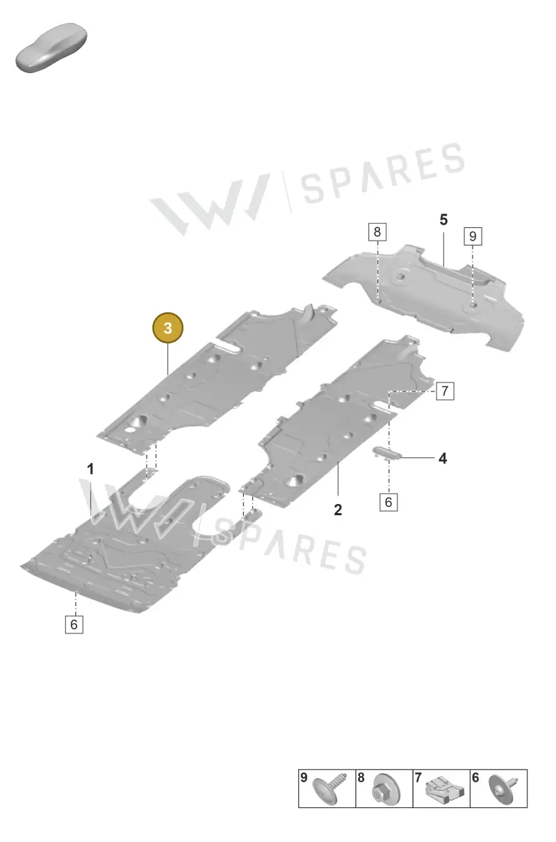 971825522R Porsche Underbody Trim