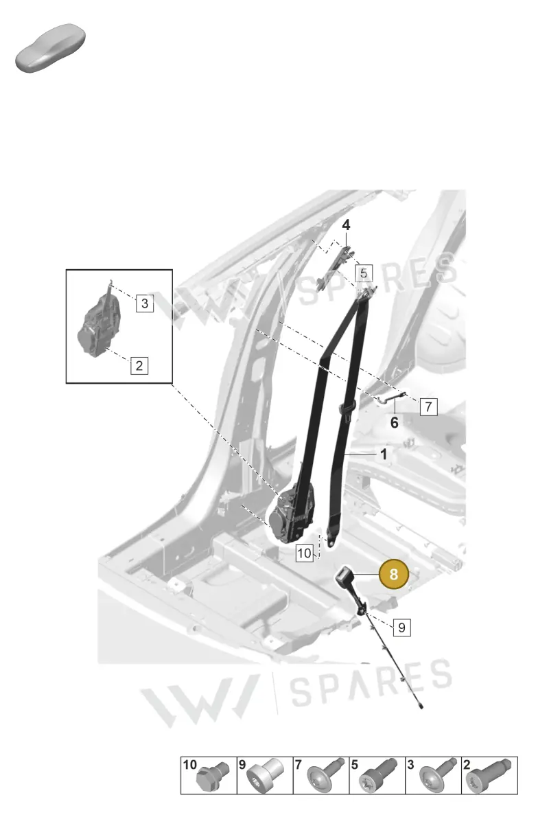 971857755 Porsche Belt Latch