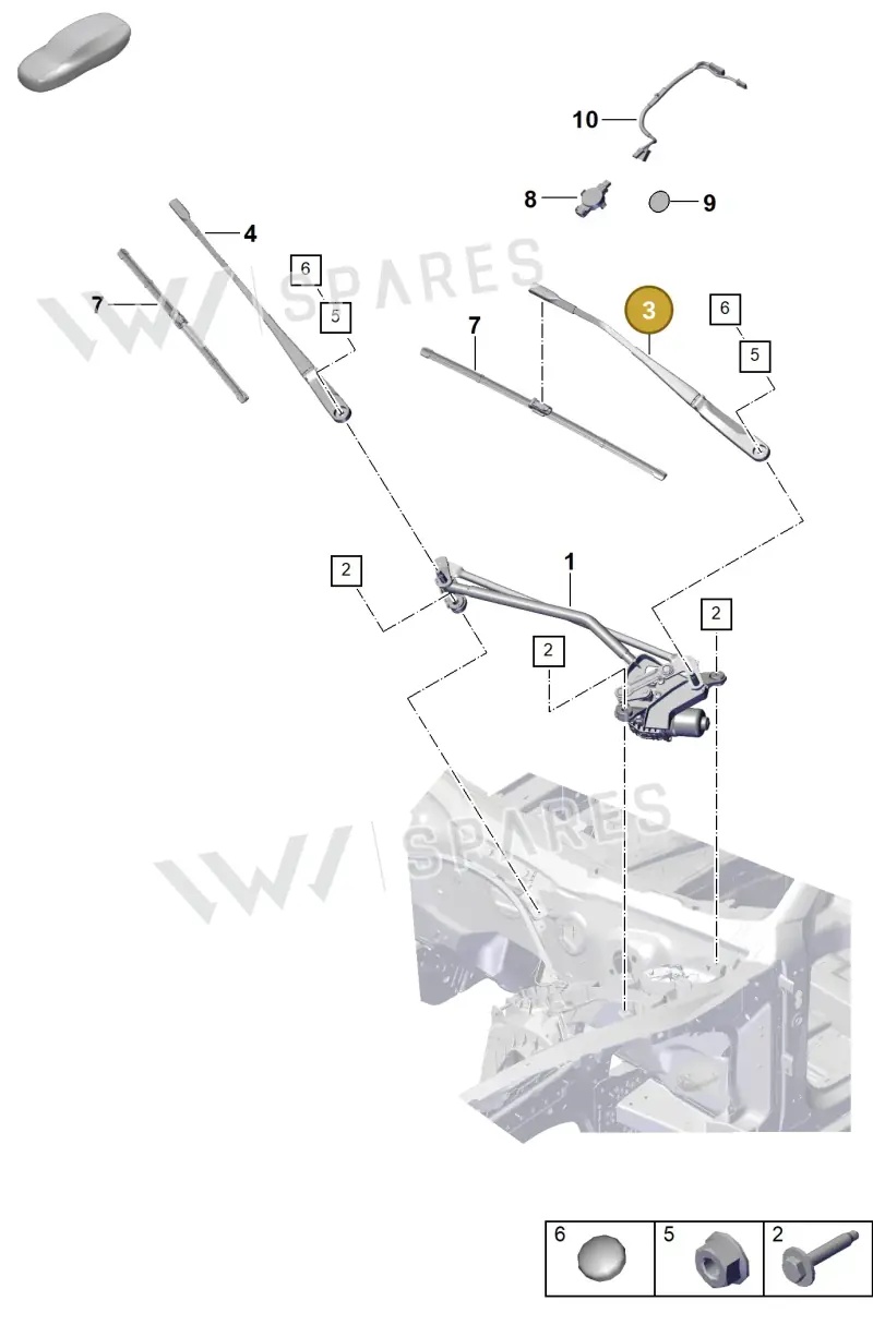 971955409 Porsche Wiper Arm
