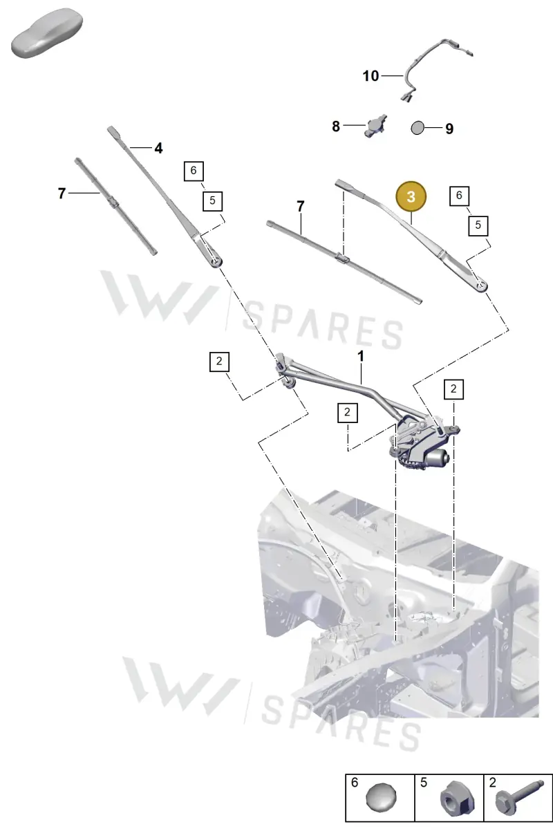 971955410A Porsche Wiper Arm
