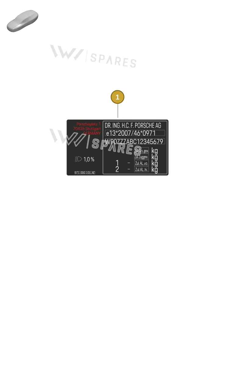 974000101FD Porsche Data Tag
