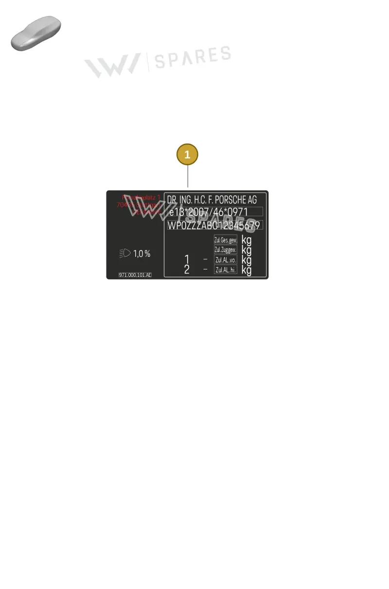974000101FE Porsche Data Tag