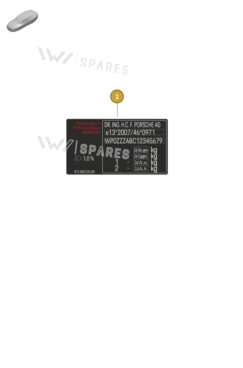 974000101GC Porsche Data Tag