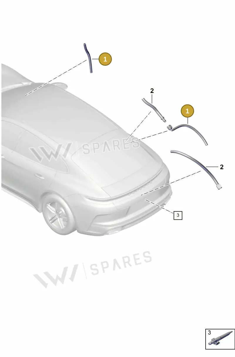 974955667A Porsche Hose Line for Washer Water