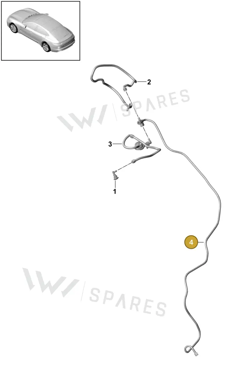 974955934B Porsche Hose Line for Washer Water