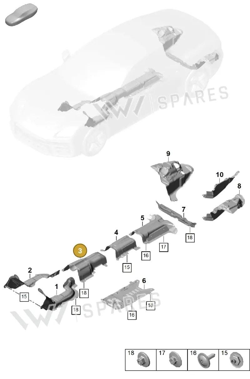 976804163 Porsche Heat Shield for Tunnel
