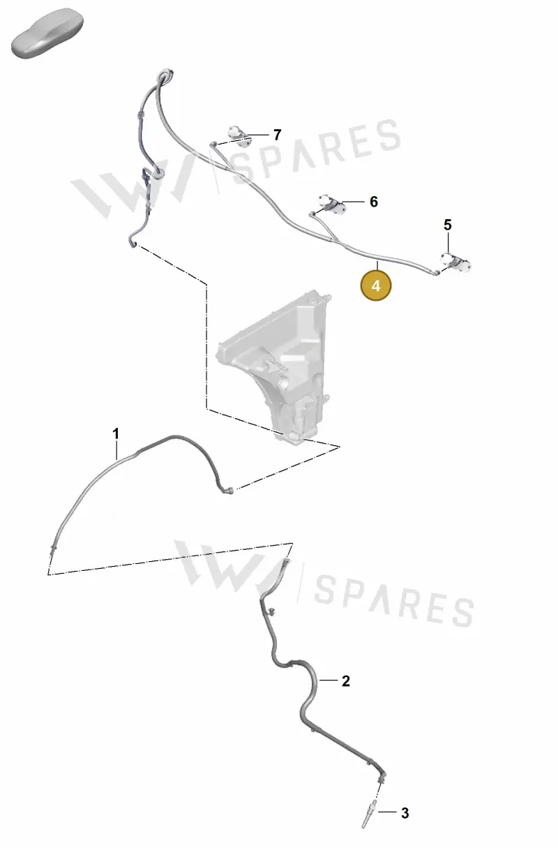 976955663 Porsche Hose Line for Washer Water