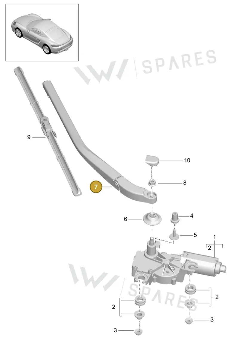 98162818101 Porsche Wiper Arm