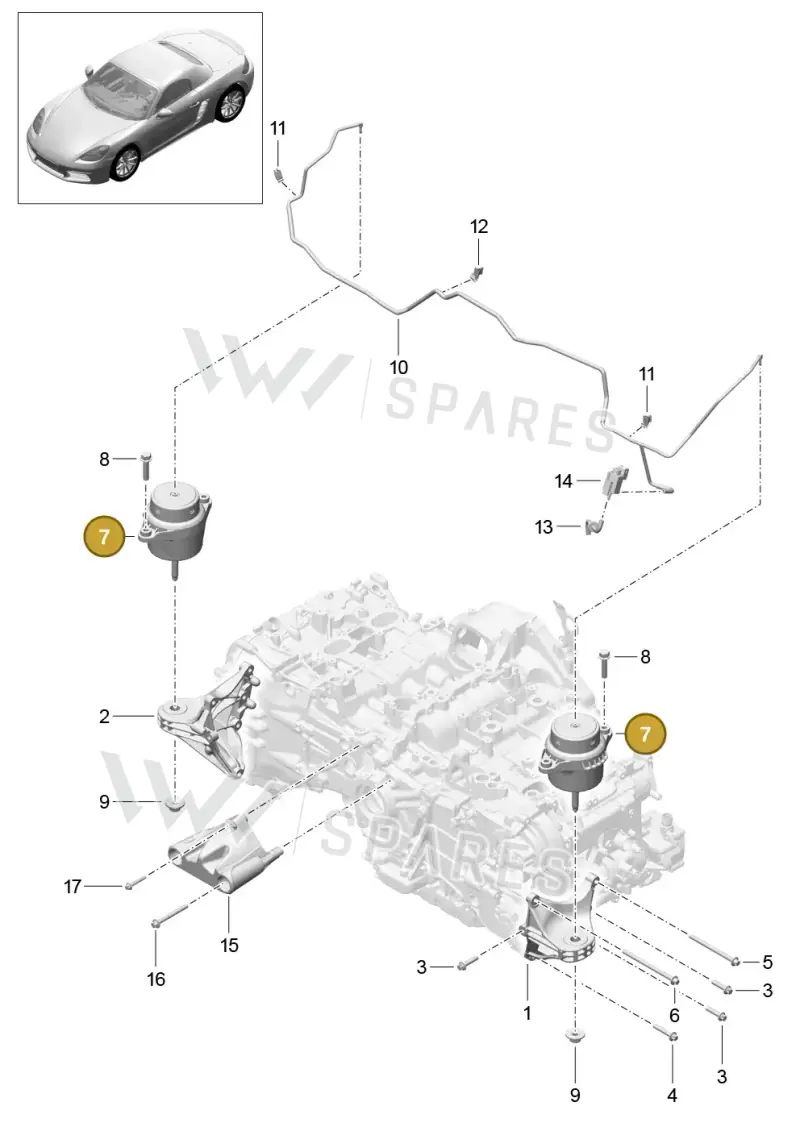 982199131D Porsche Hydro-Mounting