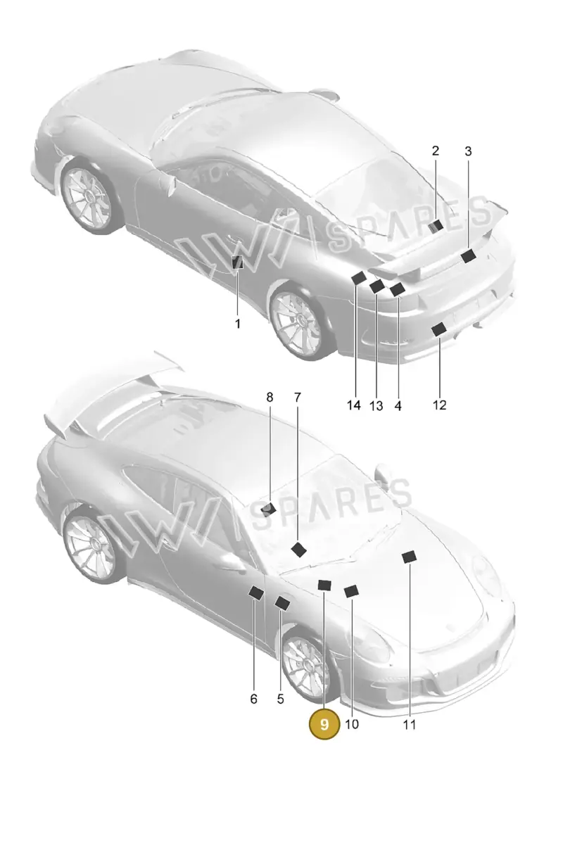 99170115100 Porsche Sticker
