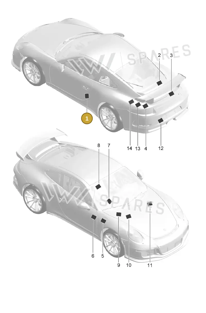 99170128696 Porsche Data Plate for Tyre Pressure