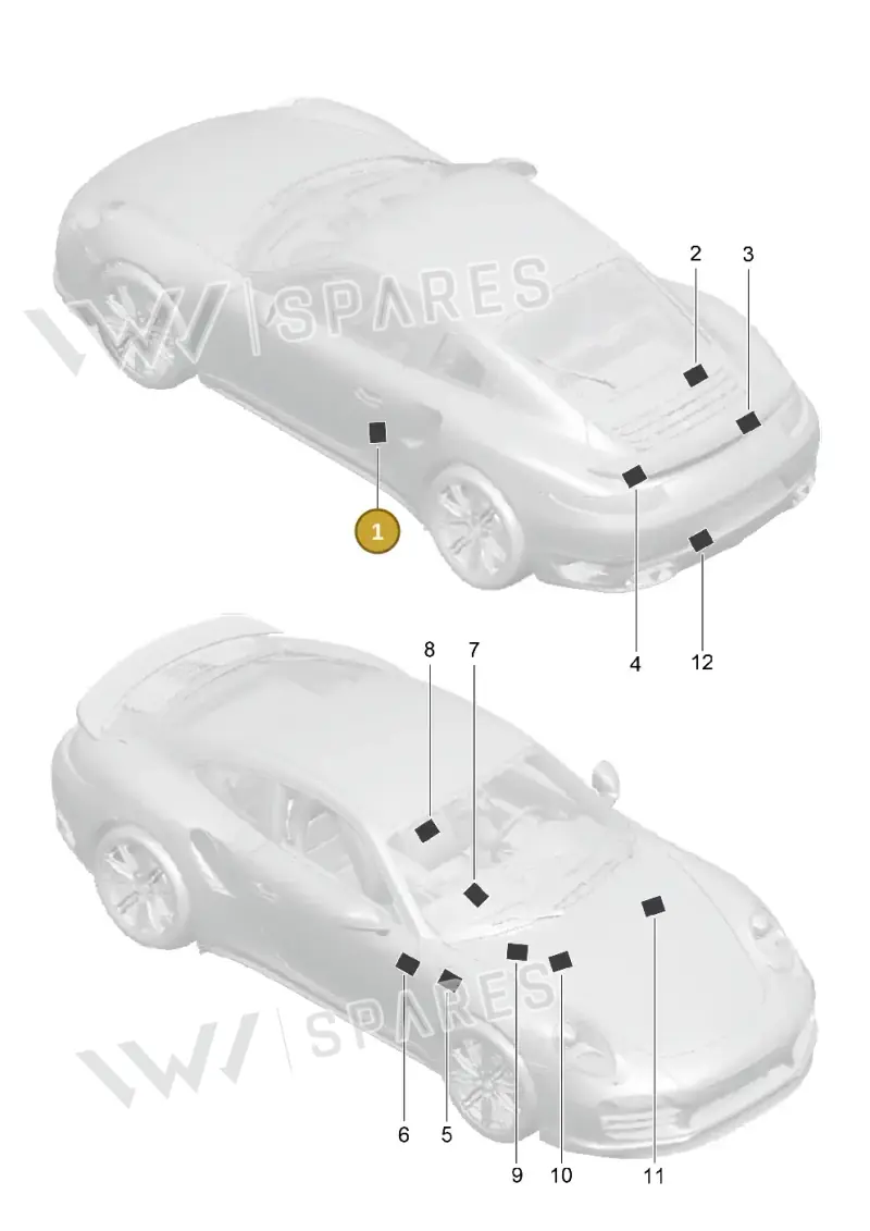99170128704 Porsche Data Plate for Tyre Pressure