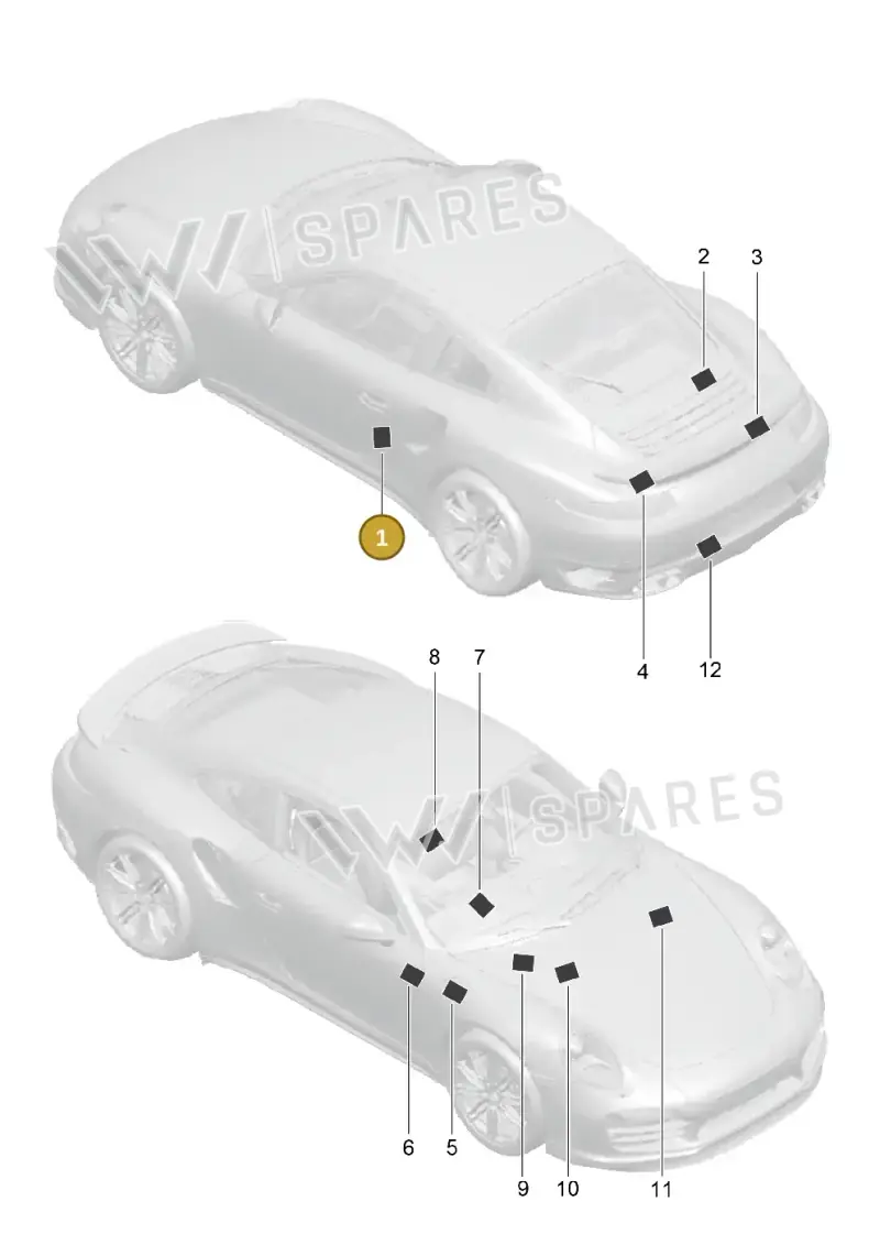 99170128762 Porsche Data Plate for Tyre Pressure