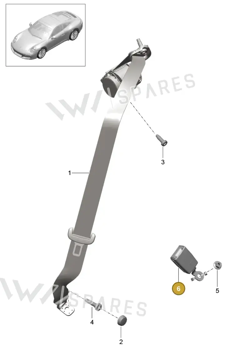 99180318600 Porsche Belt Latch