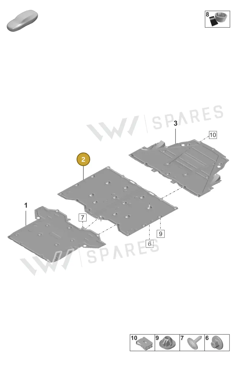 992825505A Porsche Underbody Trim