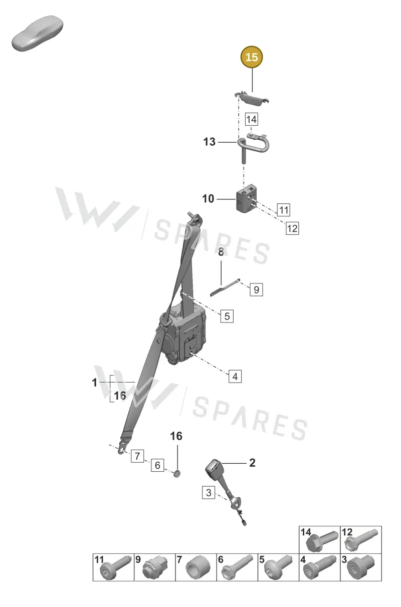 992857781 Porsche Seat Belt Guide
