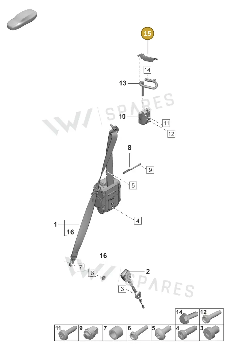 992857782 Porsche Seat Belt Guide