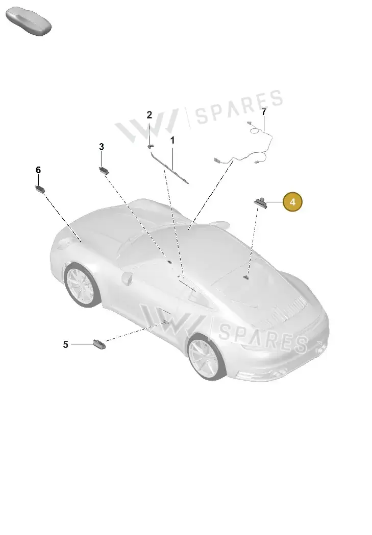 992947411 Porsche Door Warning Light