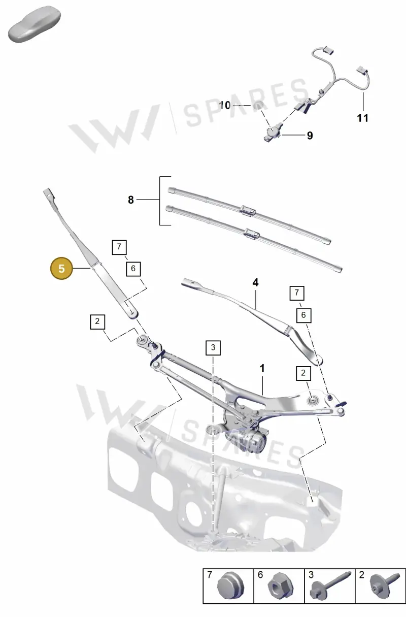 992955410A Porsche Wiper Arm
