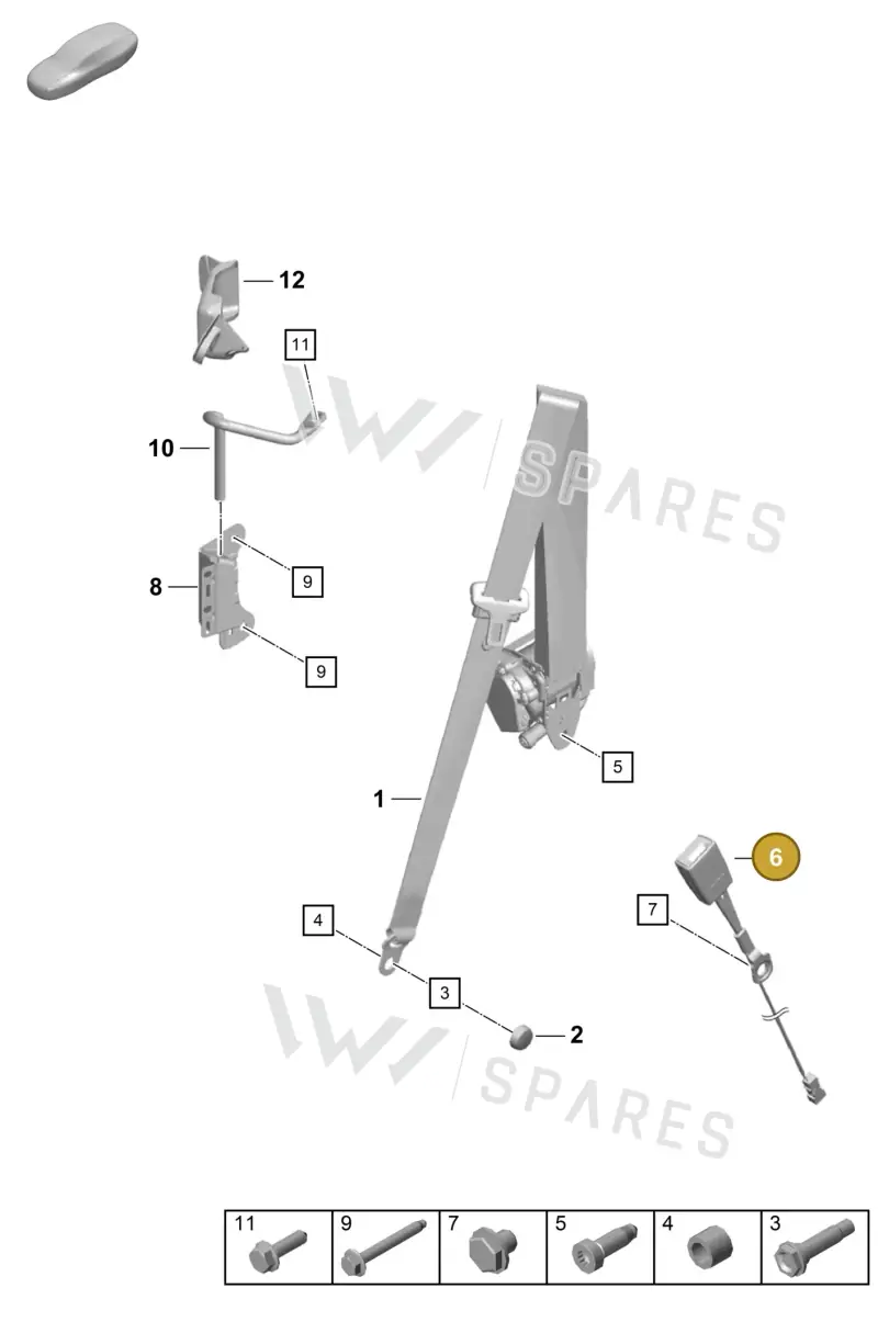 99780318305 Porsche Belt Latch