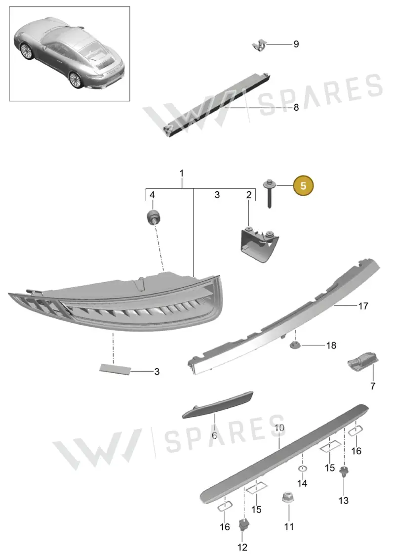 99907355101 Porsche Bolt with Washer