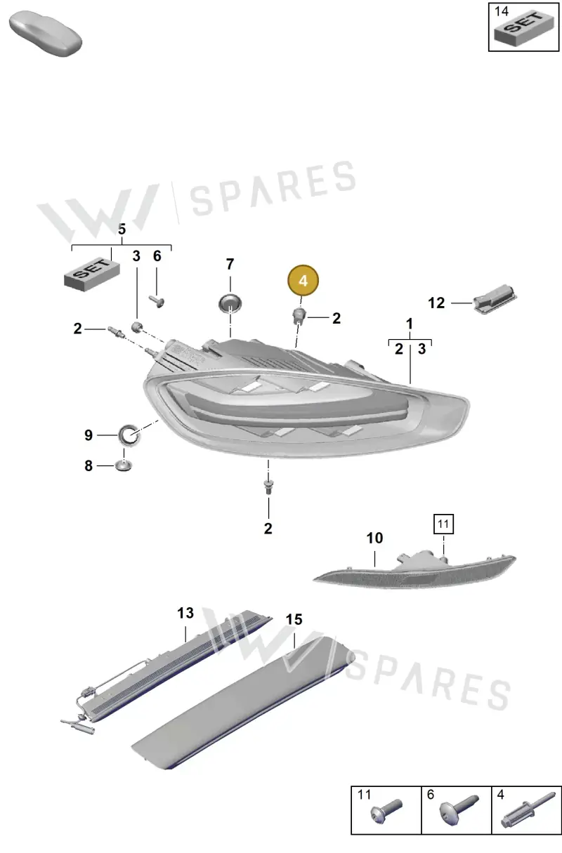 9A700778500 Porsche Bolt with Washer
