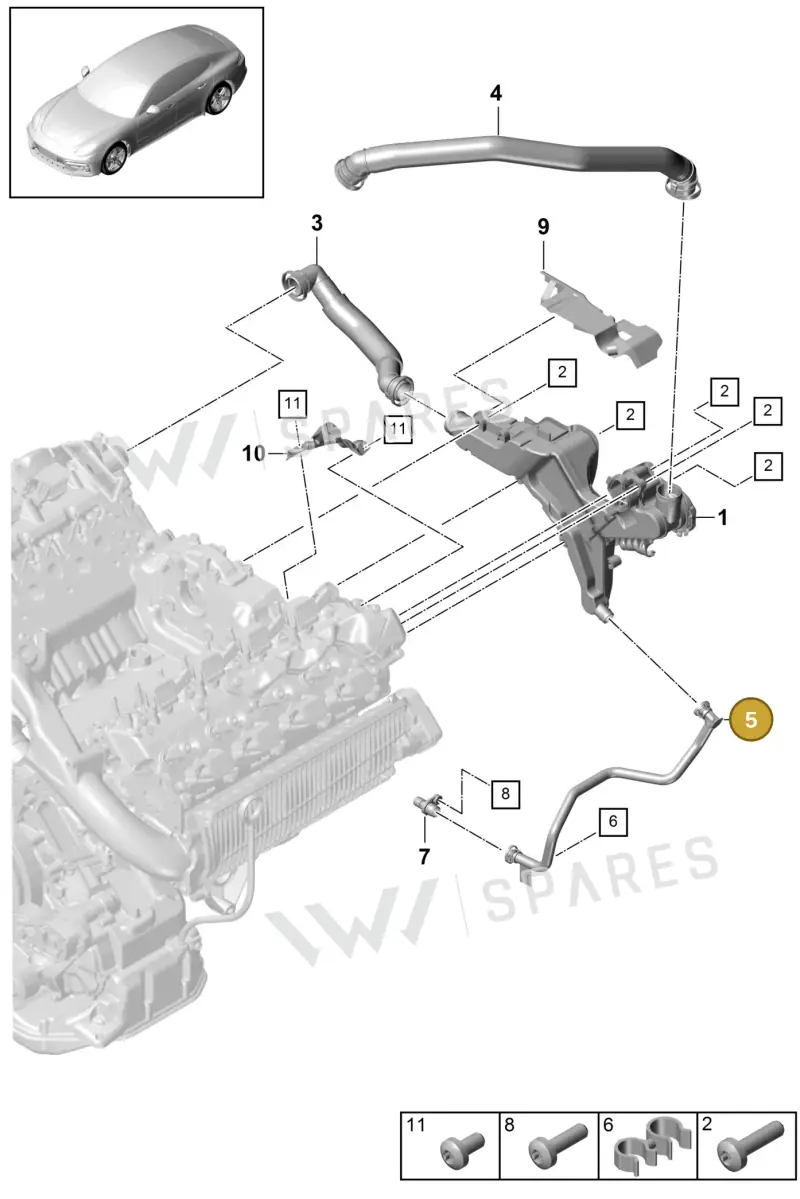 9A714573410 Porsche Oil Return Line