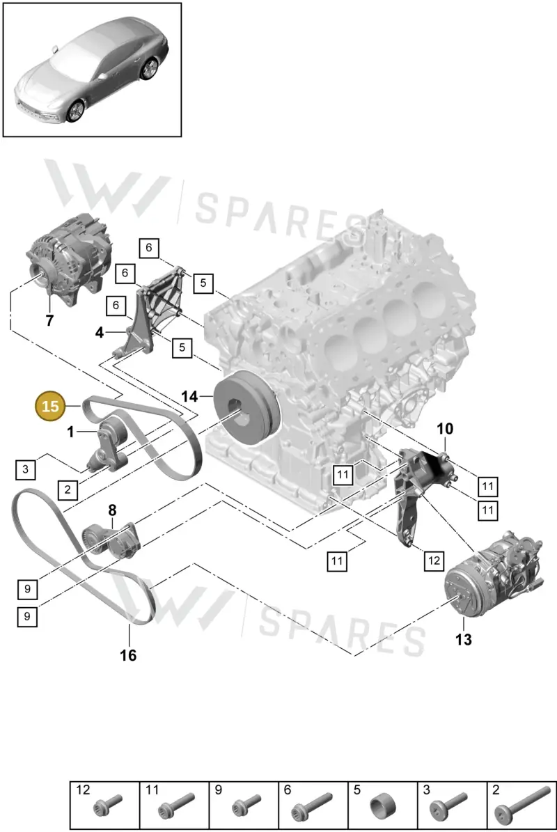 9A790313700 Porsche Poly-V-Belt