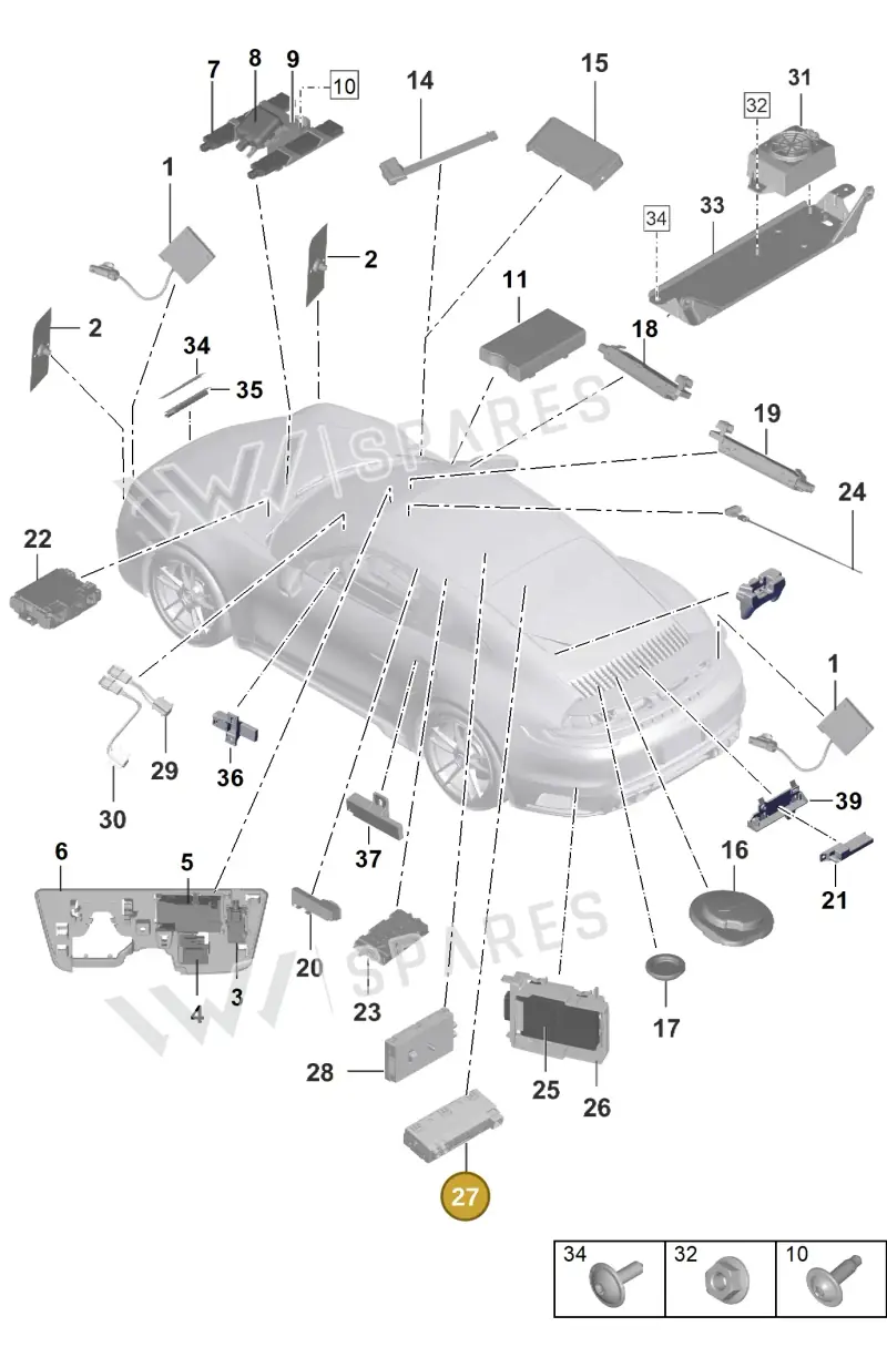 9J1051515B Porsche Control Unit for Radio-Controlled Park