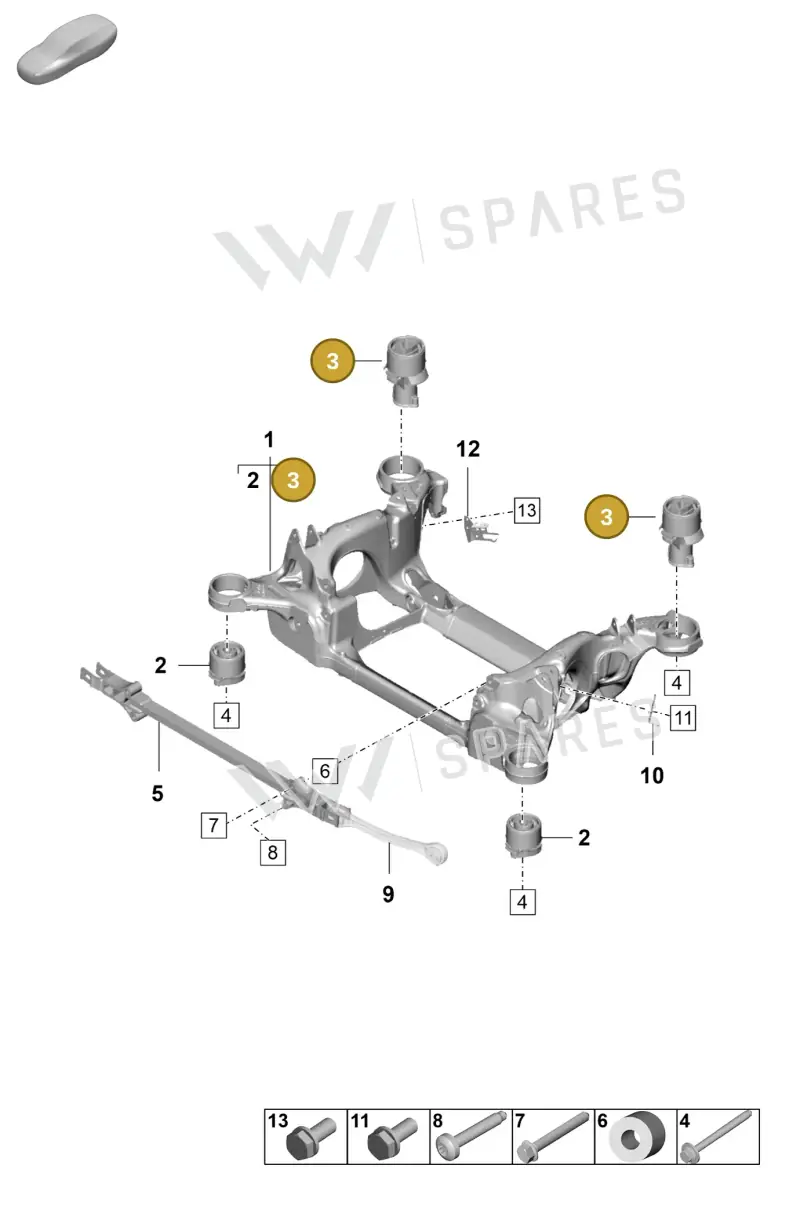 9J1505543B Porsche Hydro-Mounting