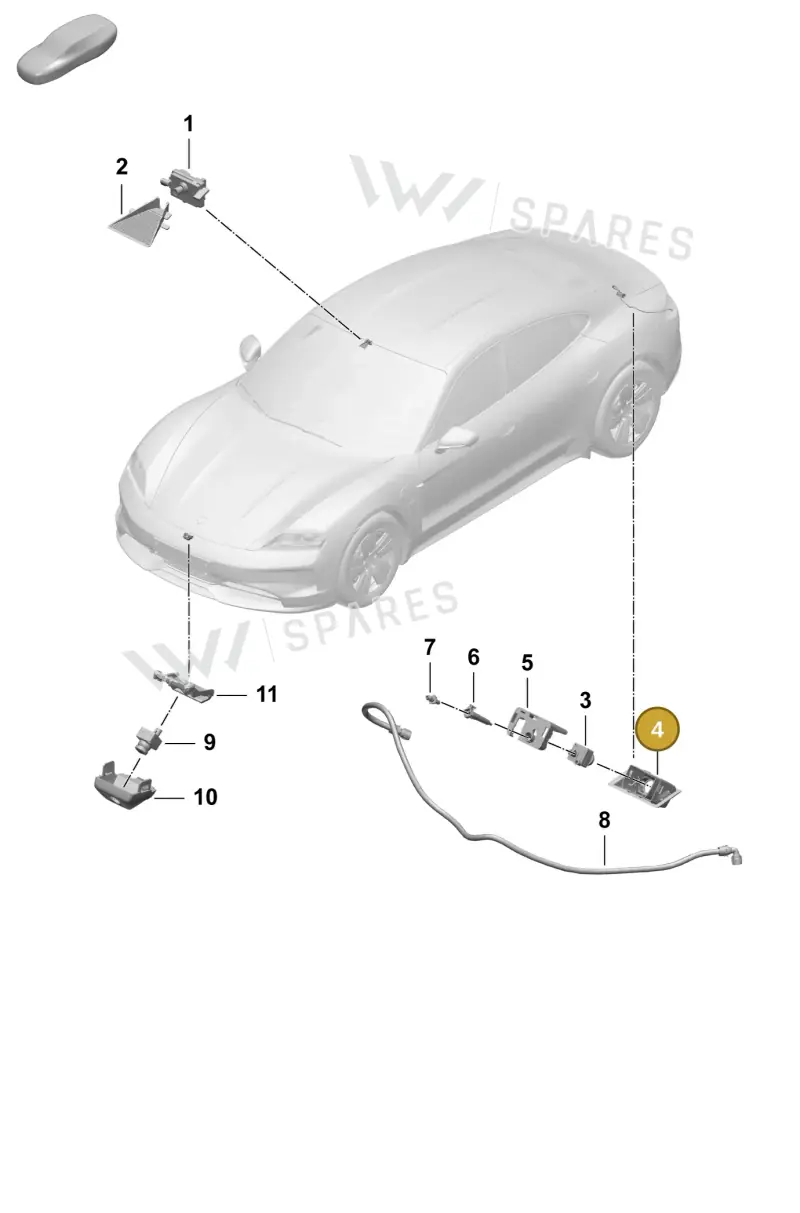 9J1807766BOK1 Porsche Trim Panel for Camera (Matt Black OK1)