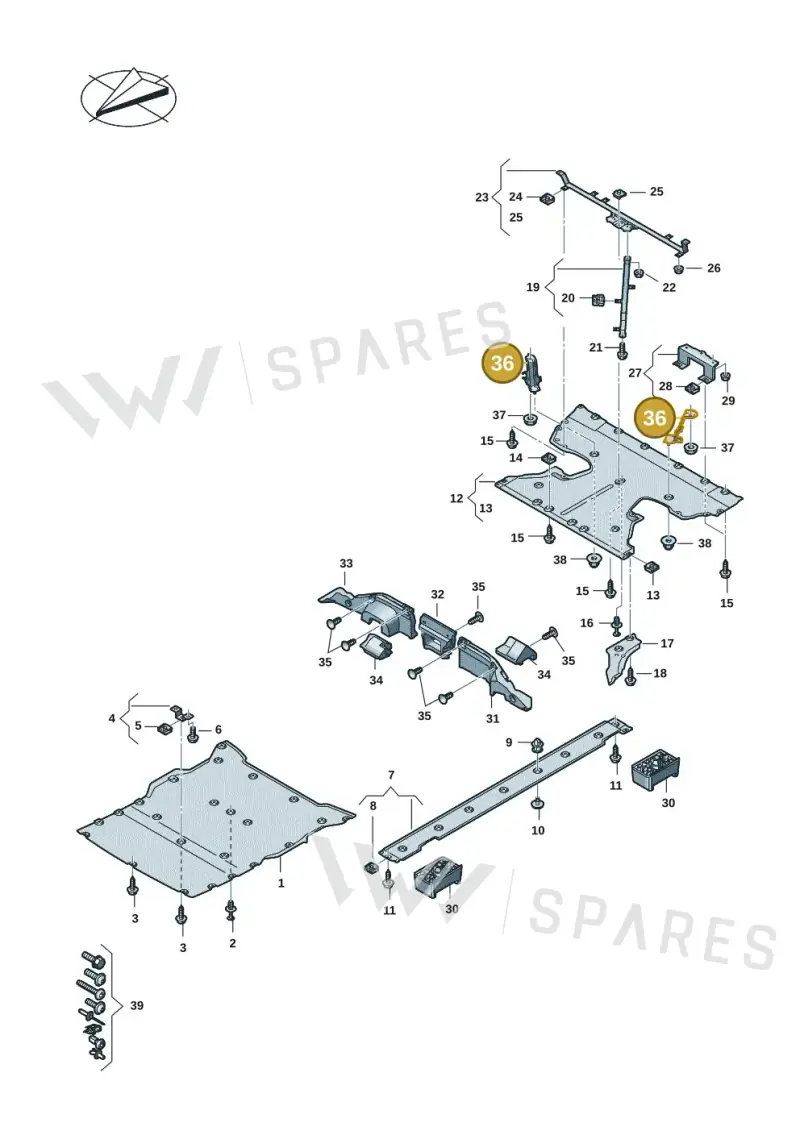 9J1825163 Porsche Bracket for Underbody Protection