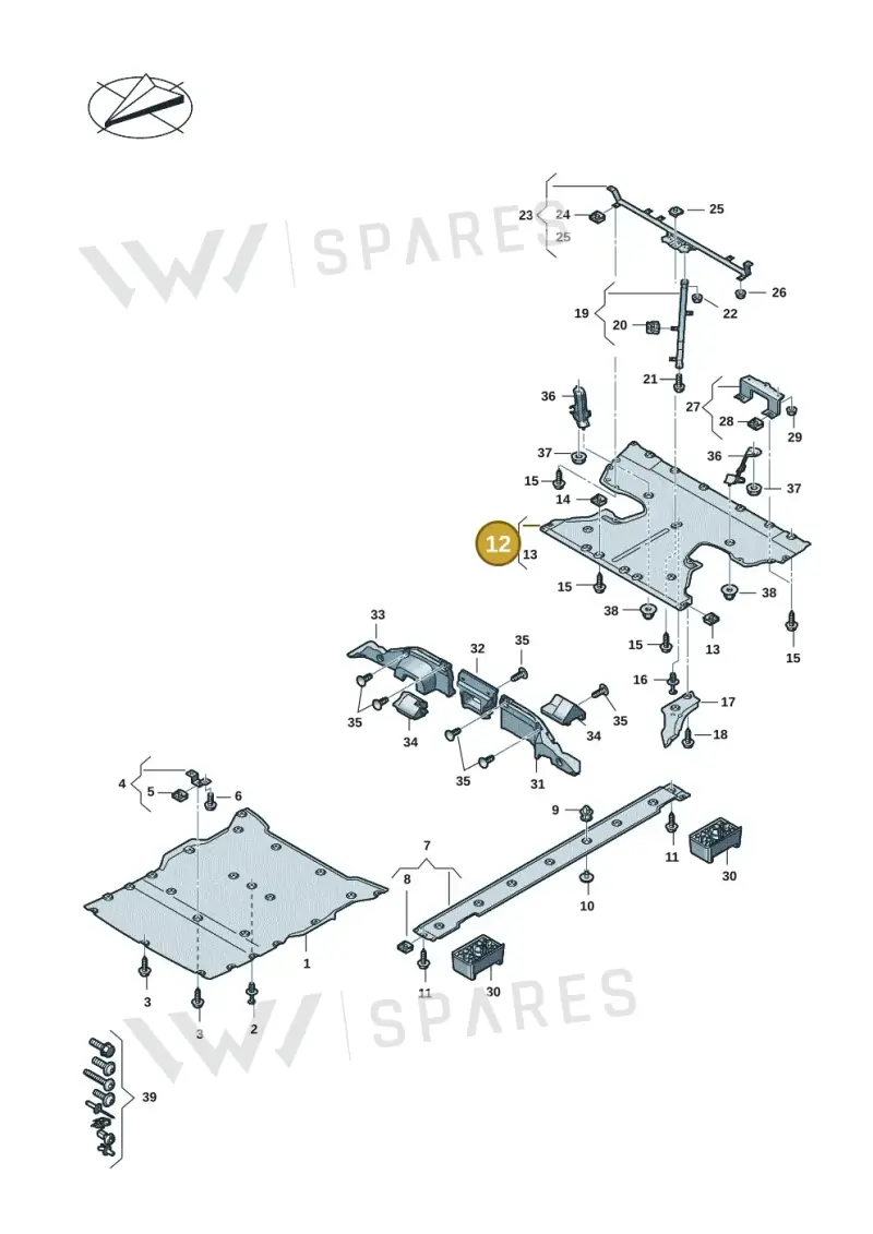 9J1825213E Porsche Underbody Trim