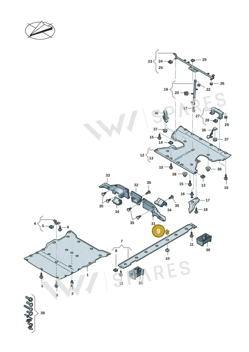 9J1825233A Porsche Securing Element