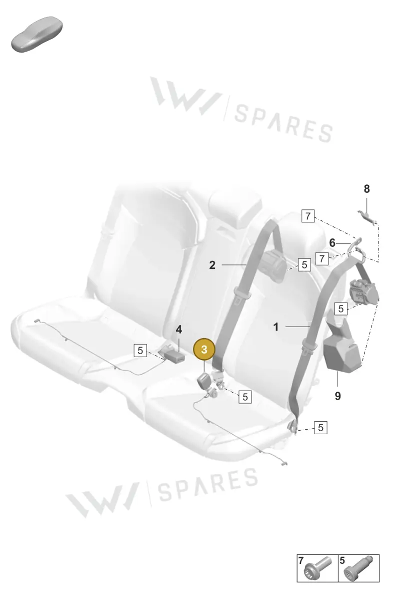 9J1857753 Porsche Belt Latch