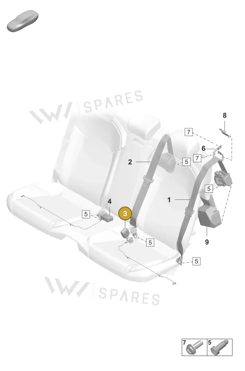 9J1857754D Porsche Belt Latch