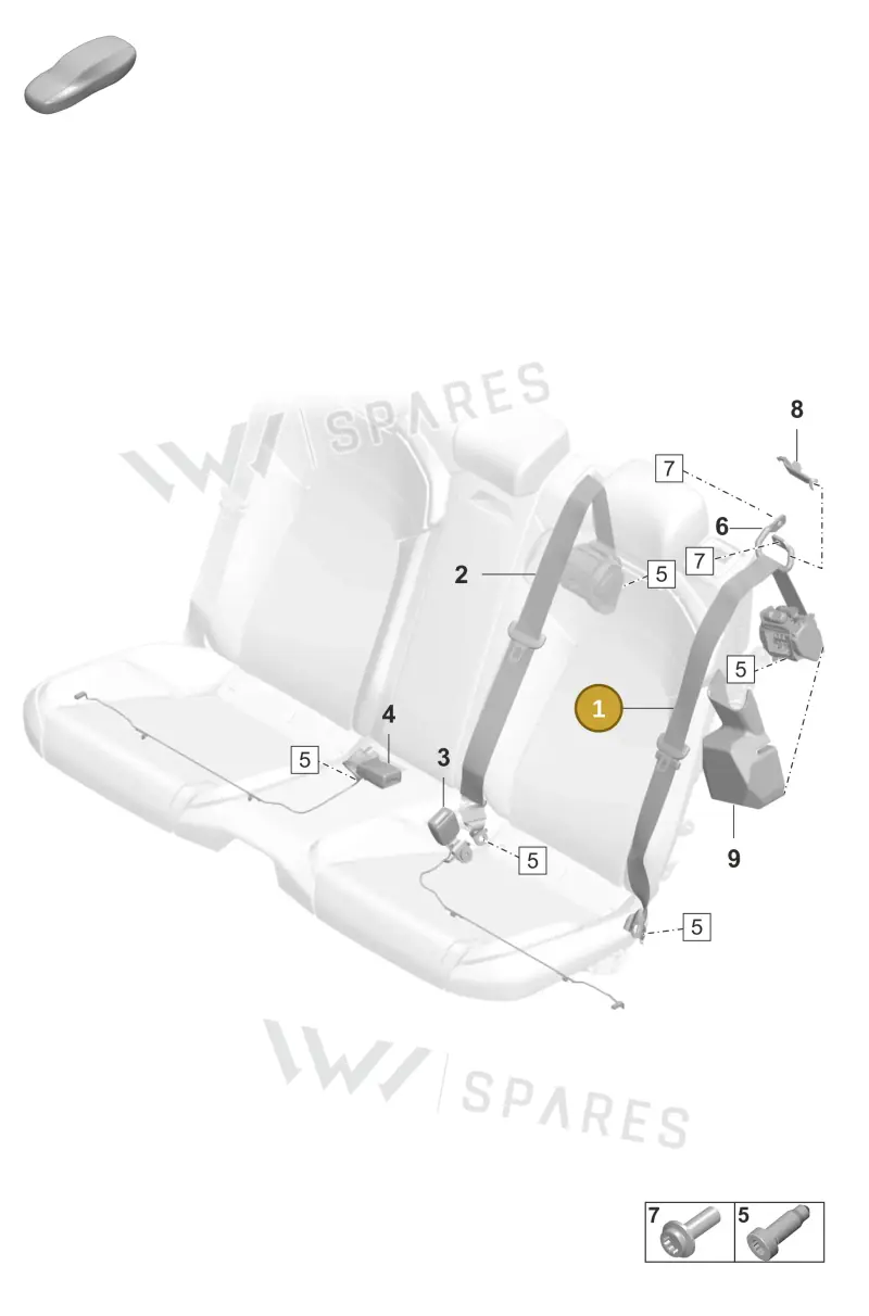 9J1857806POW4 Porsche Seat Belt (Bramble OW4)