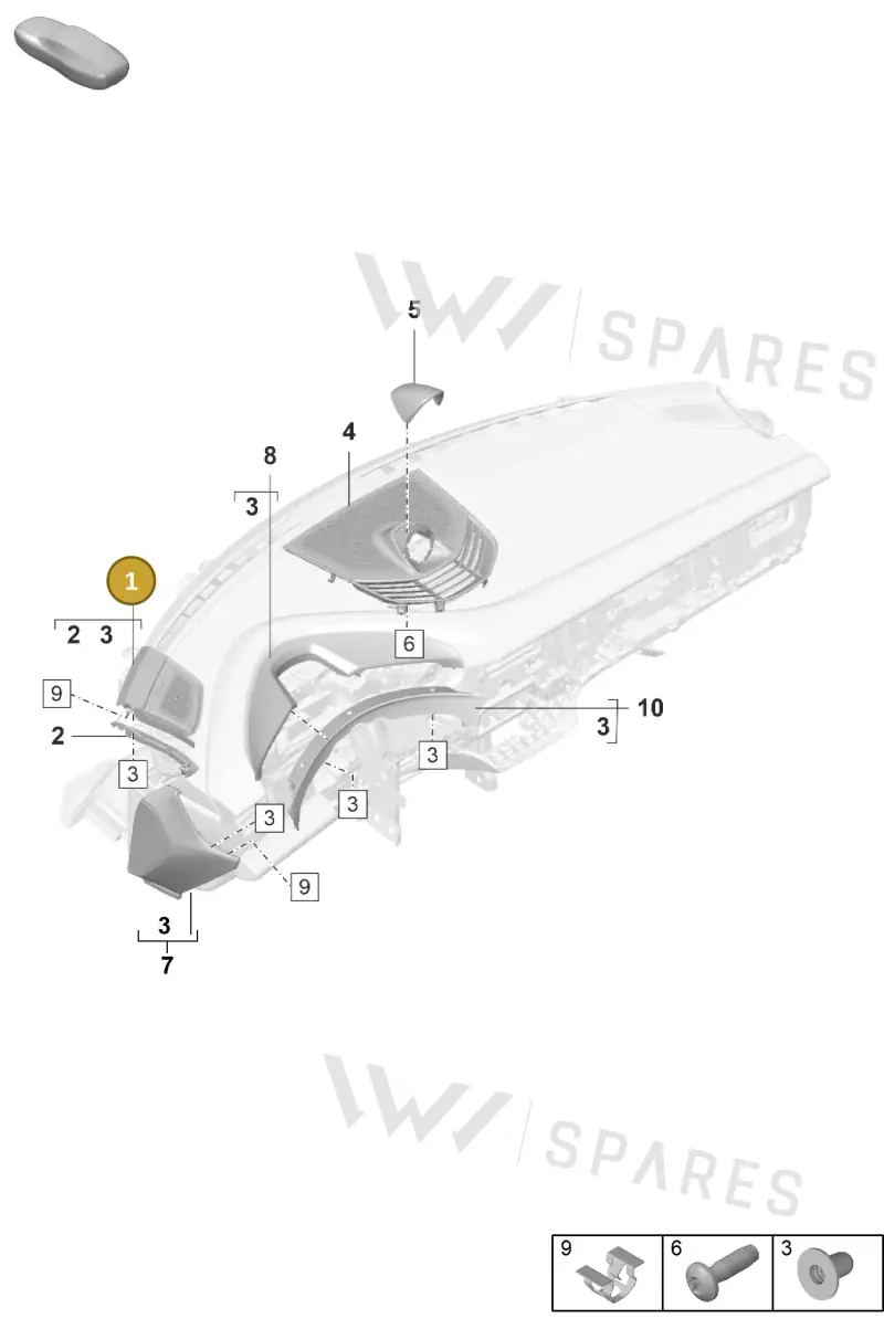 9J1868147AOW4 Porsche Loudspeaker Trim (Bramble OW4)