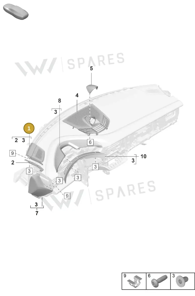 9J1868148AOW4 Porsche Loudspeaker Trim (Bramble OW4)