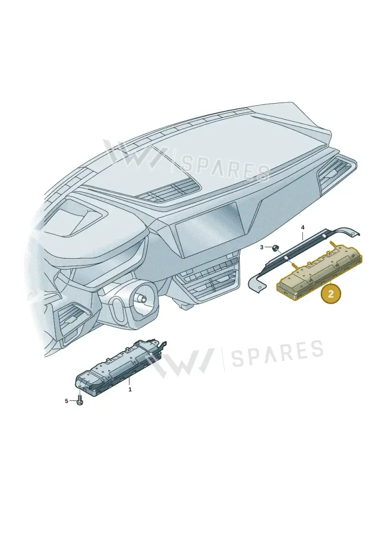 9J1880842F Porsche Knee Airbag Unit
