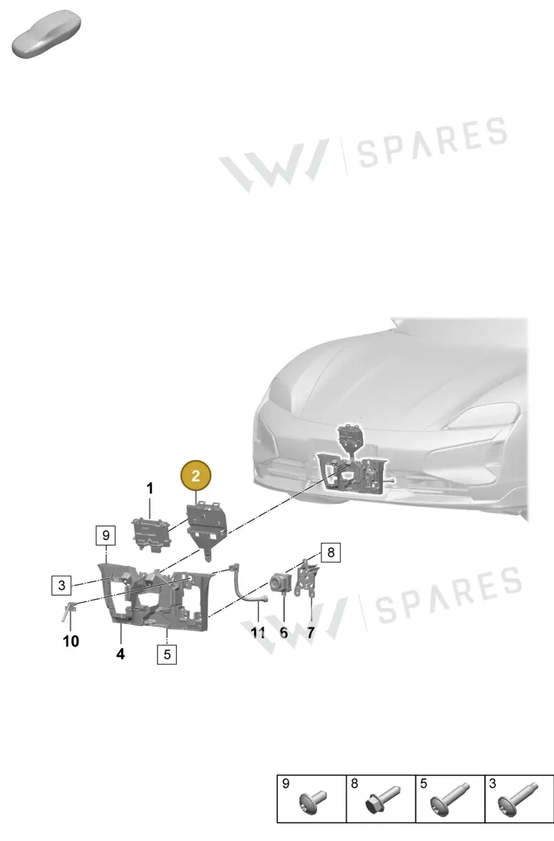 9J1980562A Porsche Retainer for Control Unit