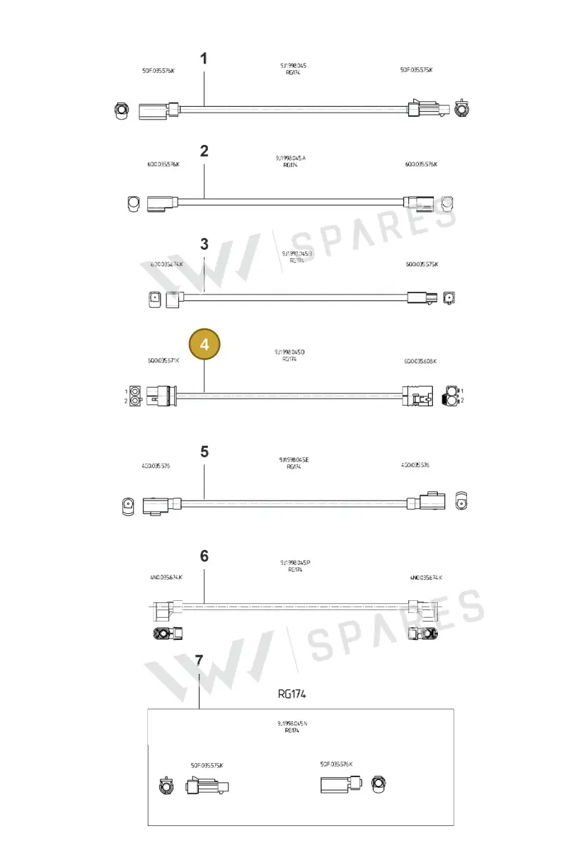 9J1998045D Porsche Repair Set for Aerialwires