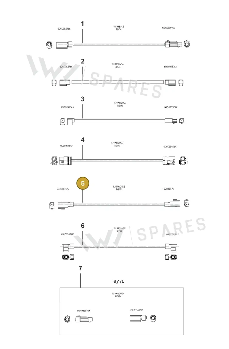 9J1998045E Porsche Repair Set for Aerialwires