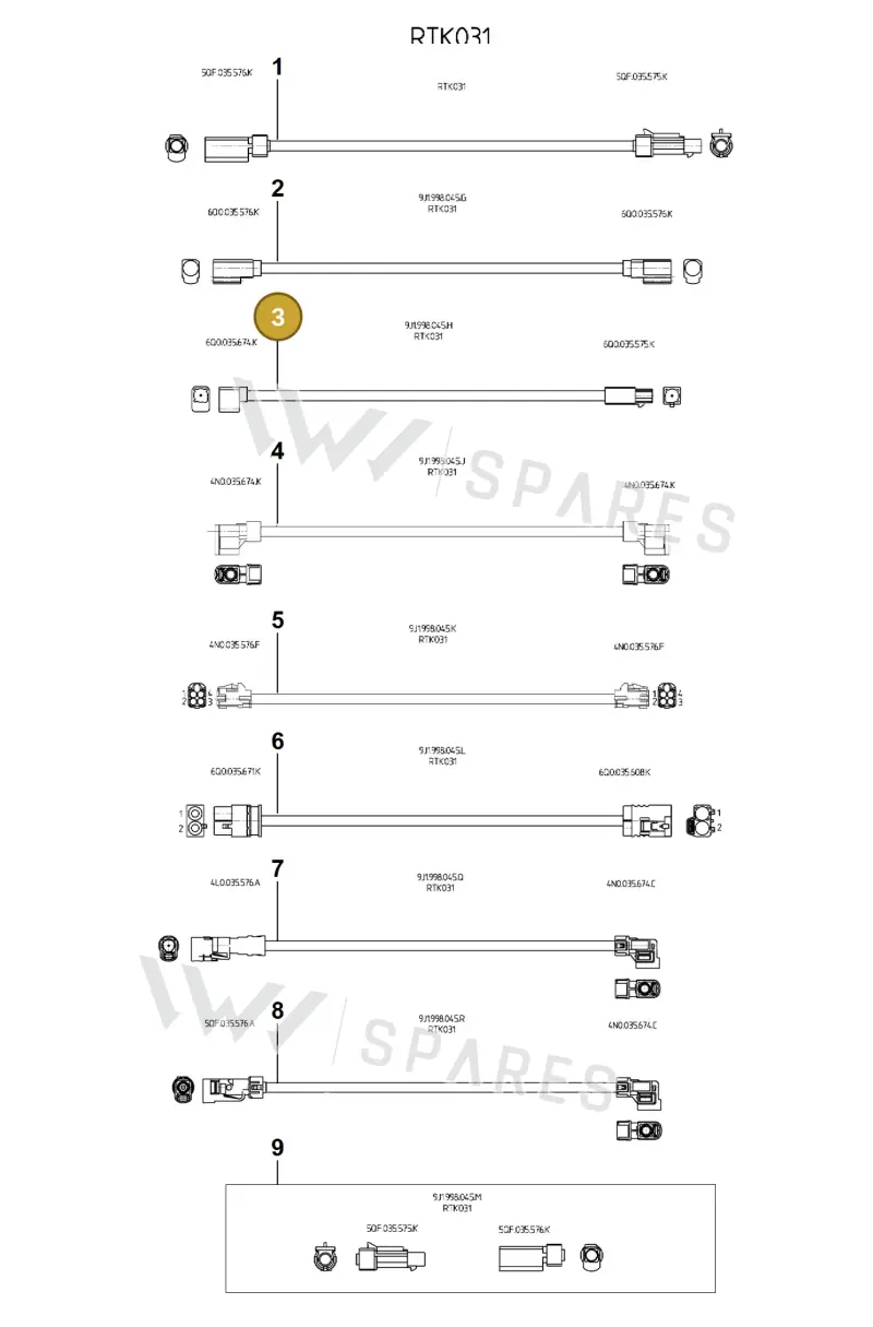 9J1998045H Porsche Repair Set for Aerialwires